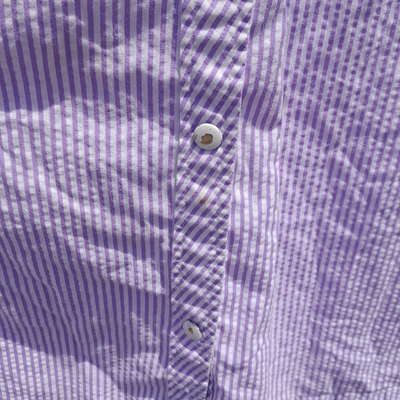 Anthony Richards Womens L  Purple Striped Button Up House Coat Vintage GUC - Picture 5 of 7